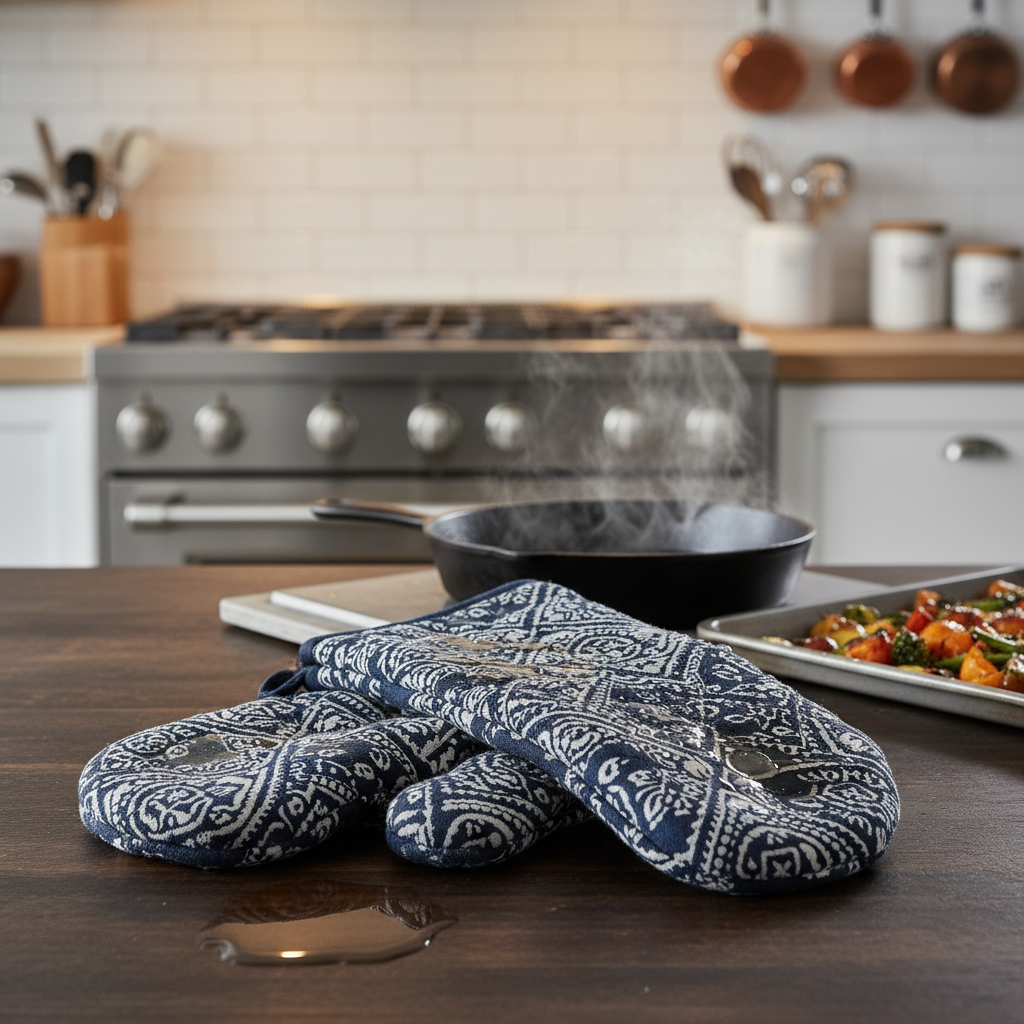 Why Wet Fabric Oven Mitts Pose a Serious Kitchen Hazard